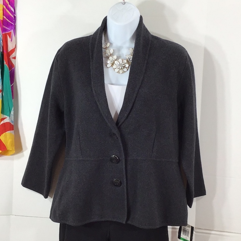 Alfani dark gray sweater jacket L NWT